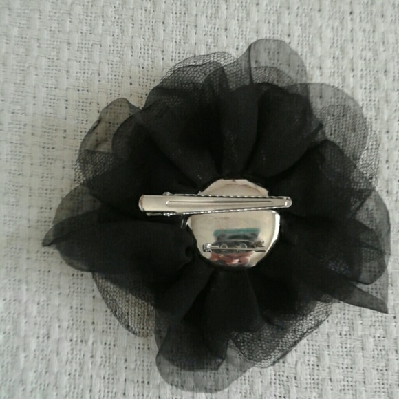 Accessories | Black Flower Pin | Poshmark